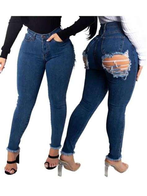 Trendy Hole High Waist Skinny Ladies Jeans