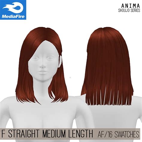 Sims 4 Cc Straight Medium Length Hair Mediafire Medium Length