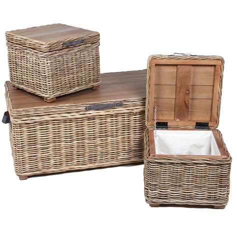 Good vintage condition with some abrasions consistent with age. Wicker Merchant Set of 3 Trunks - French Furniture from ...