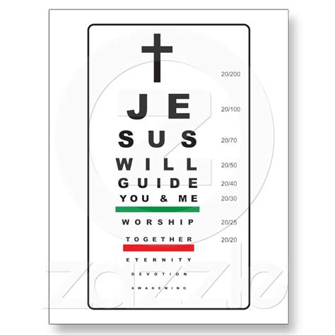 Snellen Eye Chart Jesus Postcard Eye Chart Christian