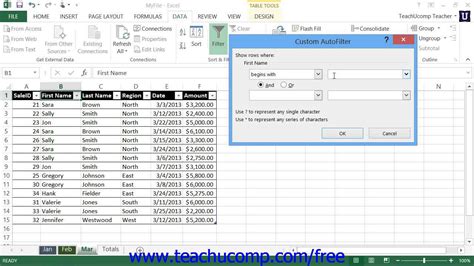 Excel Tutorial Using A Custom Autofilter Microsoft Training Lesson Youtube