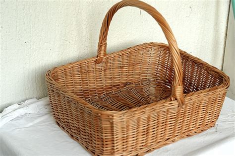 Large Rectangular Wicker Basket Display Basket Large T Etsy Canada