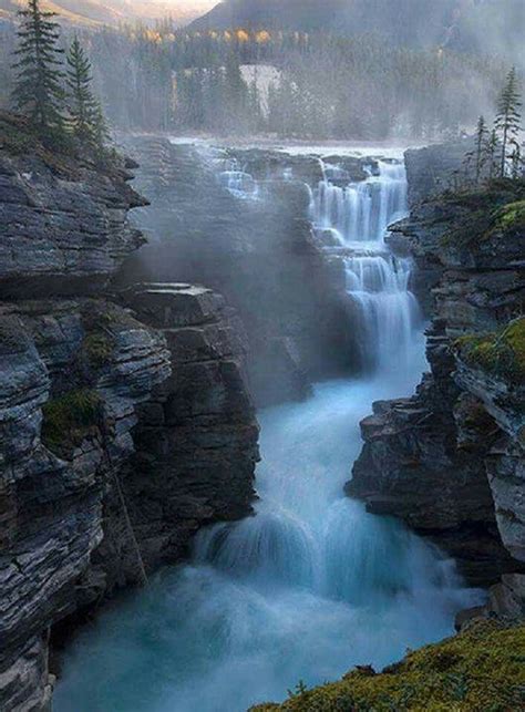 Athabasca Falls Jasper Alberta Waterfall Beautiful Waterfalls