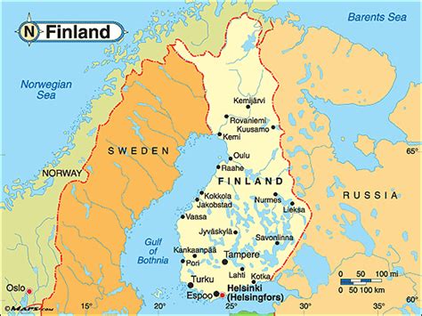 It is the northernmost country in the european union and one of the most sparsely populated. Finland Political Map by Maps.com from Maps.com -- World's Largest Map Store.