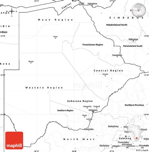 Blank Simple Map Of Botswana