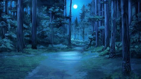 Everlasting Summer Forest Clearing Moon Moonlight 1080p Wallpaper