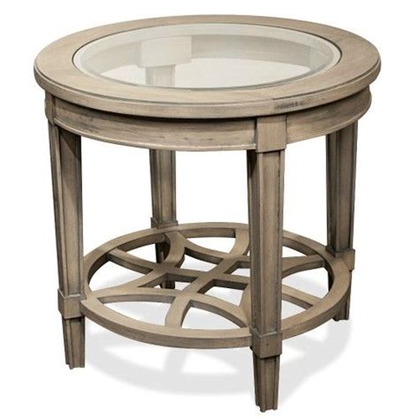 Parkdale Glass Top Round End Table In Dove Grey End Tables Wood End