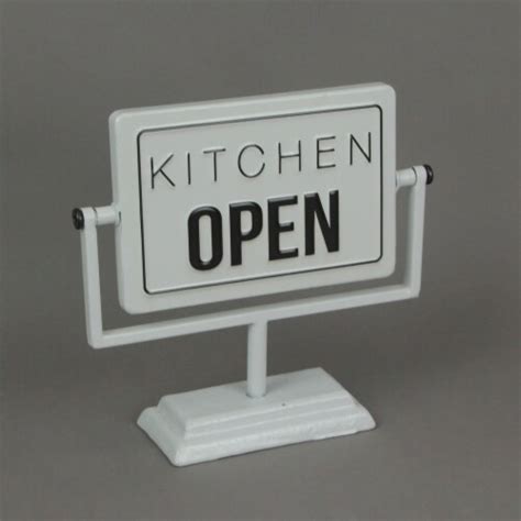 Metal Kitchen Open Closed Tabletop Rotating Sign Countertop Rustic Home