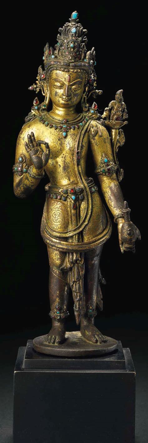 Global Nepali Museum A Gilt Bronze Figure Of Maitreya Global Nepali