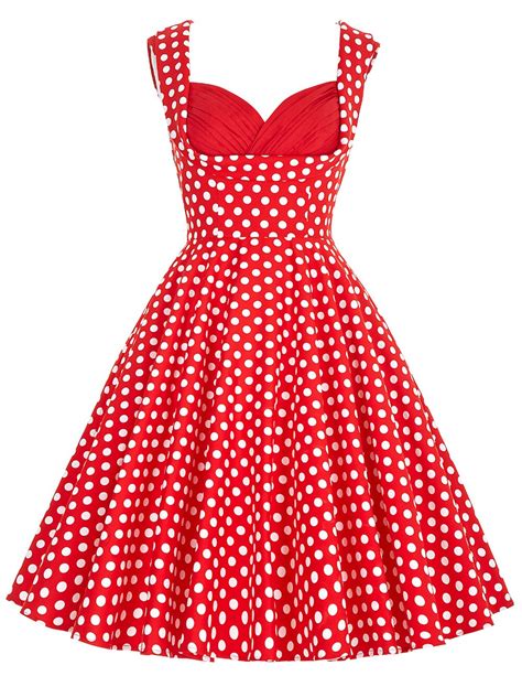 Buy Summer Polka Dot Dresses Women Swing Pinup Rockabilly Midi Dress 1950 S