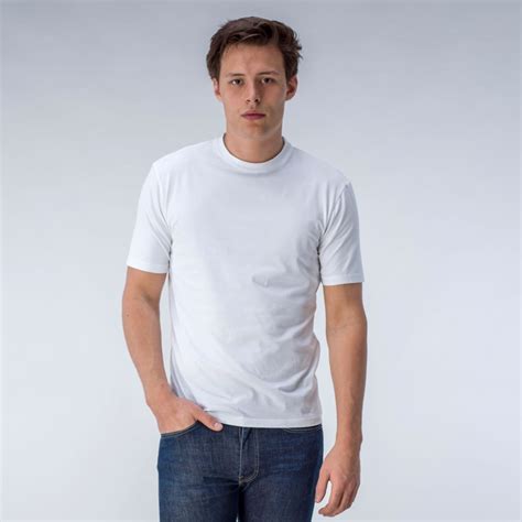 White Stretch Fabric Crew Neck T Shirt 2 Pack Tailor Store