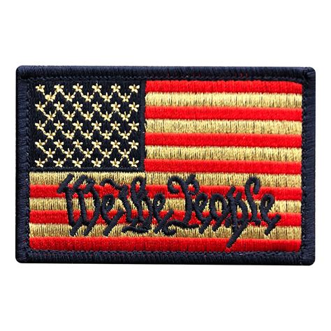 We The People American Flag Patch Embroidered Hook Miltacusa
