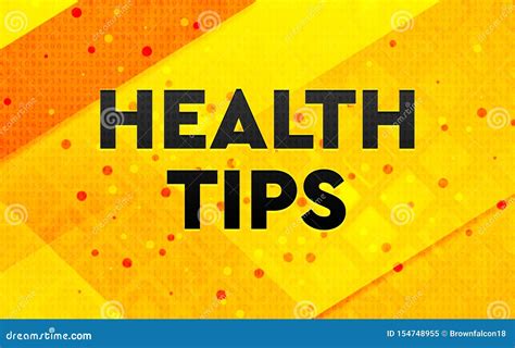 Health Tips Abstract Digital Banner Yellow Background Stock
