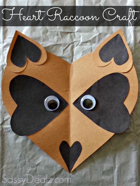 Paper Heart Raccoon Craft For Kids Crafty Morning