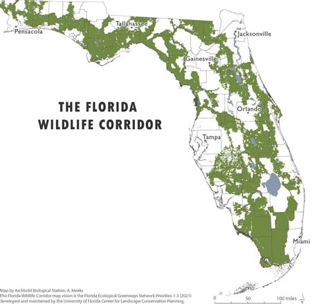 Map Of Planned Florida Wildlife Corridor Maps On The Web