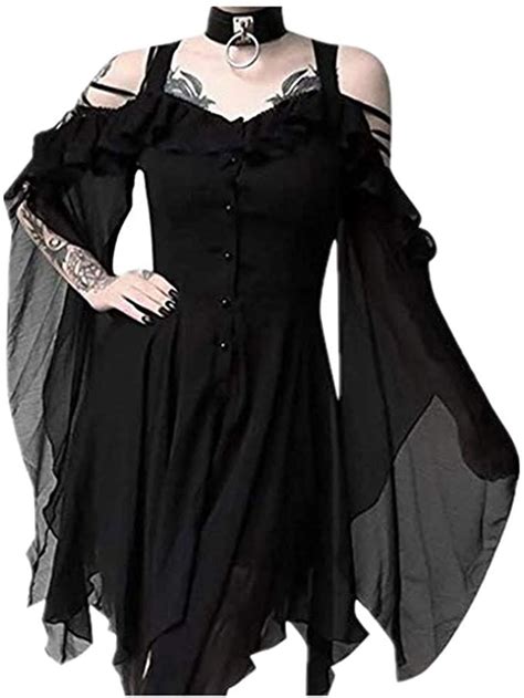 twgone plus size gothic dresses for women special occasion dark in love ruffle sleeves off