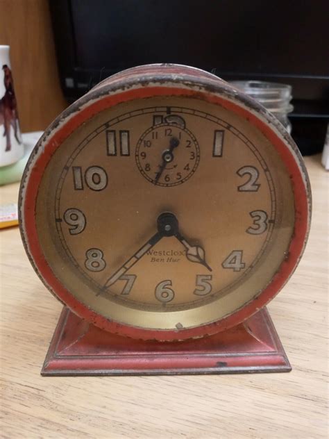 Vintage Antique Westclox Ben Hur Alarm Clock Windup Mantel Clock 1927