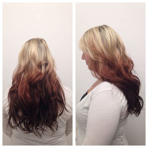 Asia Blymire Queensgate Haircuttery Reverse Ombré Blonde To Red