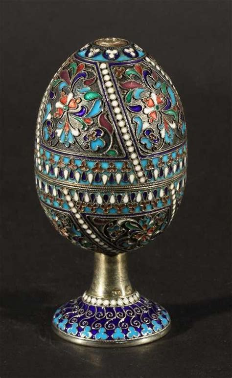 491 Russian Silver And Cloisonne Enamel Convertible Egg