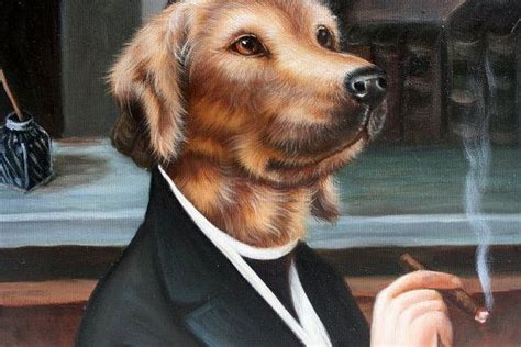11 Best Smoking Dog Paintings Images On Pinterest Cigars Dog