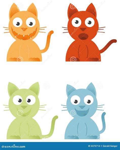 4 Cats Stock Images Image 4375714