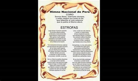 Himno Nacional Del Perú Letra Completa Actualizado 2019 Sociedad