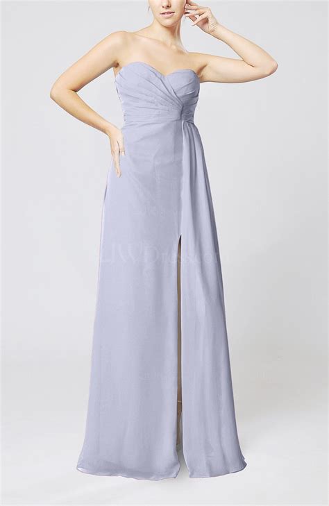 Lavender Elegant Empire Sweetheart Sleeveless Zip Up Prom Dresses
