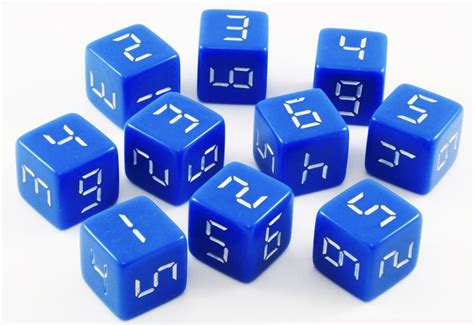 Digital Dice Blue 10 X D6 Dice Set Dark Elf Dice