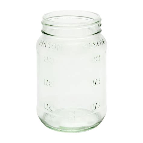 Nms 16 Ounce Glass Square Regular Mouth Mason Canning Jars With