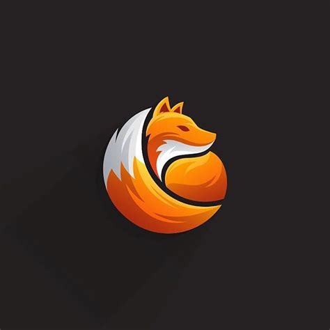 An Orange And White Fox Logo On A Black Background