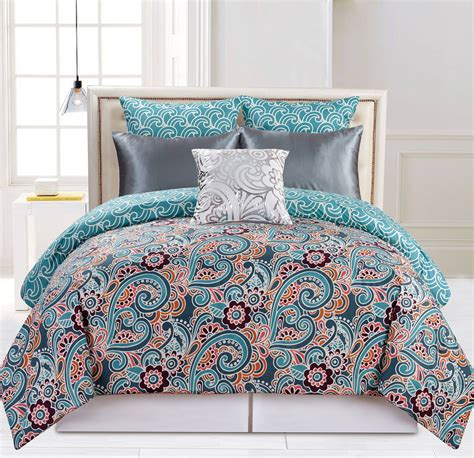 Leanna 6 Piece Reversible Oversizedoverfilled Queen Comforter Set