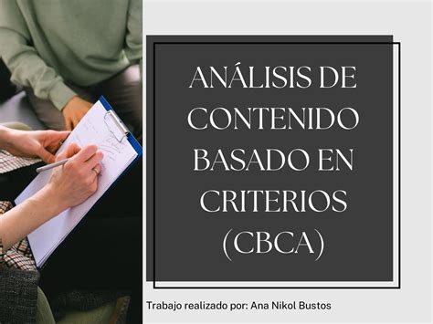Análisis De Contenido Basado En Criterios Cbca By Ana Nikol Bustos Issuu