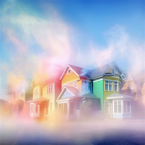Premium Ai Image A Colorful House With A Colorful Roof And A Colorful