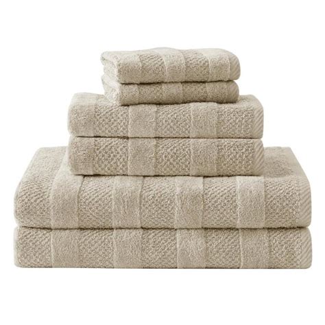 Cannon 6 Piece Oatmeal Cotton Bath Towel Set Shear Bliss In The