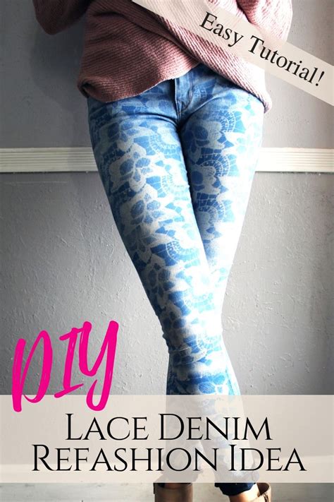 Minute Diy Lace Denim Jeans Refashion Tutorial Creative Fashion