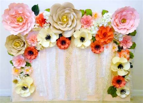 16 Paper Flower Backdrop DIYs Guide Patterns