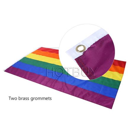 Compre Rainbow Flag 3x5ft 90x150cm Lesbianas Orgullo Gay Poliéster Lgbt Flag Banner Poliéster