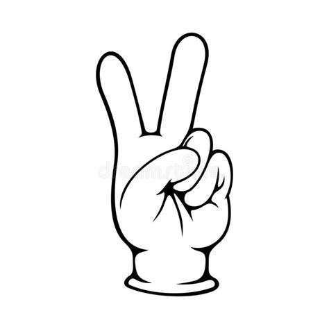 Two Fingers Hand Sign Peace Symbol Stock Vector Illustration Of
