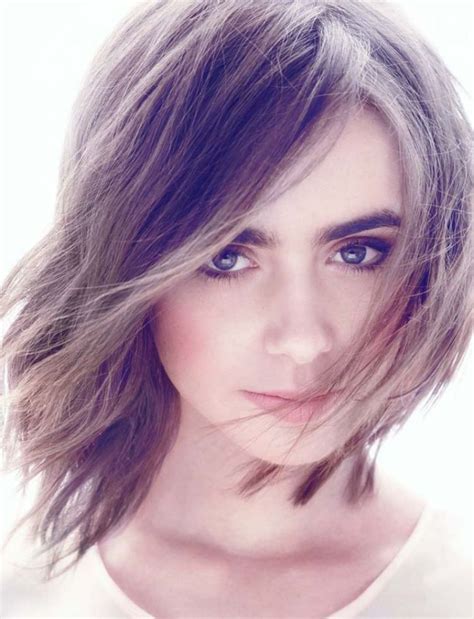 Lily Collins Medium Shag Haircut Phil Collins Lily Jane Collins Lily