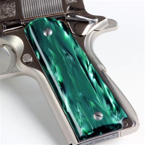 Officers 1911 Kirinite Emerald Pearl Pistol Grips