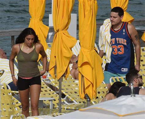 Madonnas Daughter Lourdes Leon Wears Yellow Bikini With Boyfriend