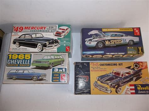 4 Vintage Model Car Kits Nos Amt Revell 1960s 1839894879