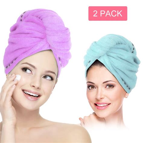 100 Pure Cotton Hair Wrap Head Towel Turbie Turban Twist Drying Button