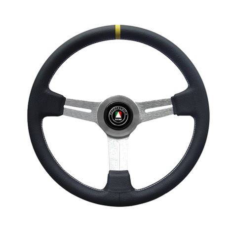 Monza Classic Black Leather Steering Wheel Alloy Spokes Drifting Race
