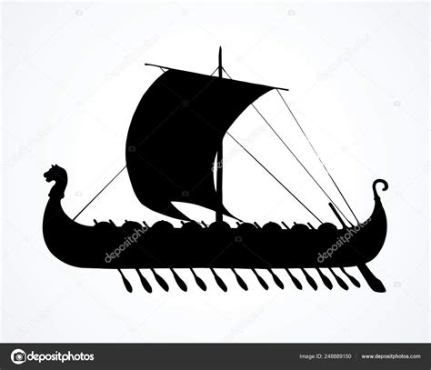 Ancient Viking Ship Vector Drawing Stock Vector Image By ©marinka