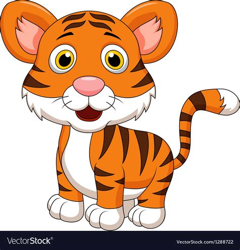 Cute Baby Tiger Cartoon Royalty Free Vector Image