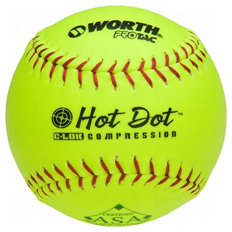 Worth Asa Hot Dot 11 Inch Slow Pitch Softballs Pro Tac 1 Dozen Ballgloves