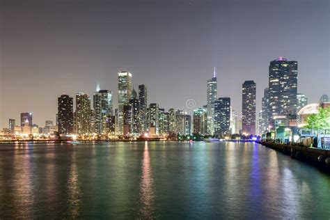 Chicago Skyline From Navy Pier Stock Photo Image Of Tower Pier 62173910