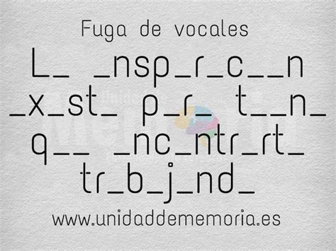 Unidad De Memoria Entrenamiento Cerebral Fuga De Vocales 1 7 2019