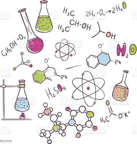 Ilustración De Mano Química Dibujar Fondo Y Más Vectores Libres De